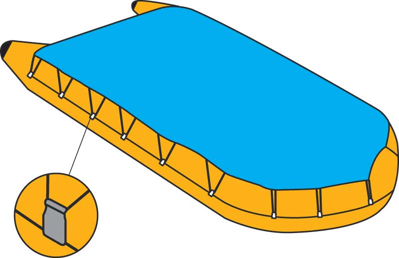 CLAMCLEAT Seilhaken Acetal weiß - Laschhaken für RIB-Verdecke 5-6mm