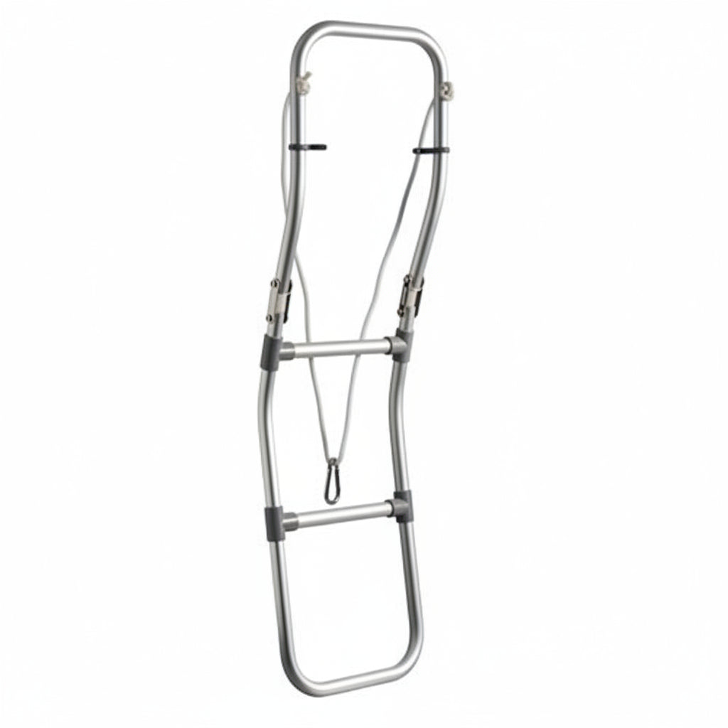 Schlauchbootbadeleiter Aluminium eloxiert klappbar 2-stufig 900 mm – 49.533.01 3 Stufen