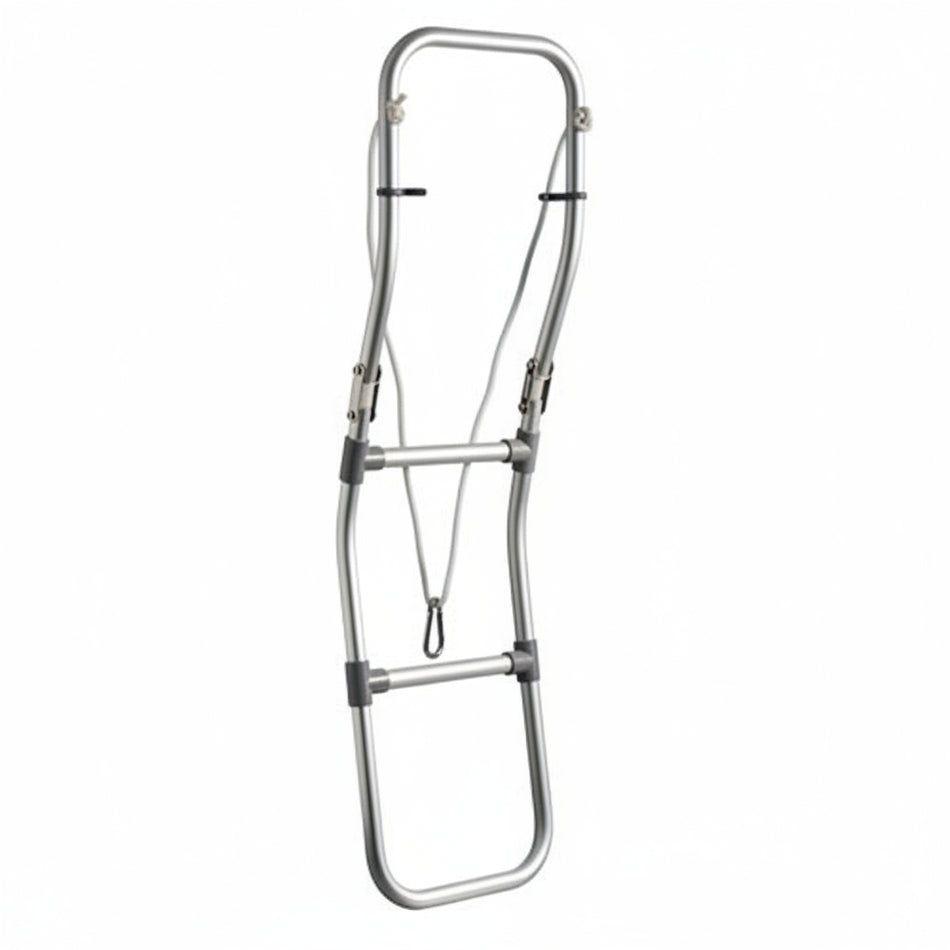 Schlauchbootbadeleiter Aluminium eloxiert klappbar 2-stufig 900 mm – 49.533.01 3 Stufen