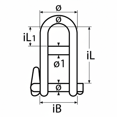 Schlüssel-Schäkel mit Steg - Edelstahl A4-AISI 316
