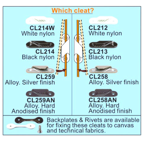 Clamcleat® Seilklemme CL213 Fine Line – Nylon Klemme für Tauwerk 2-5 mm