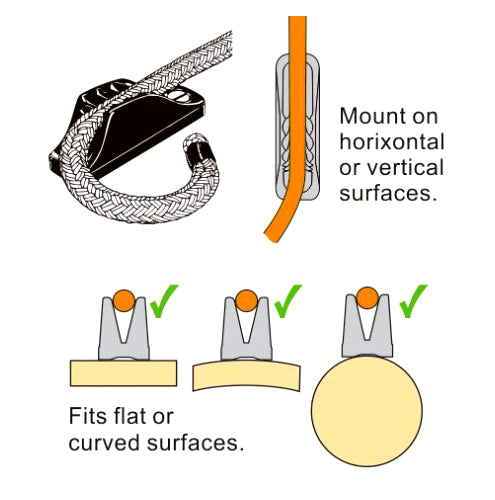 Clamcleat® CL274 Klemme Micros 1-4 mm – offene Curryklemme
