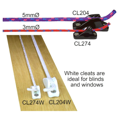 CLAMCLEAT CL275 Open Micros Klemme Aluminium eloxiert 1-4mm - Offene Seilklemme