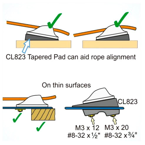 Clamcleat® CL274 Klemme Micros 1-4 mm – offene Curryklemme