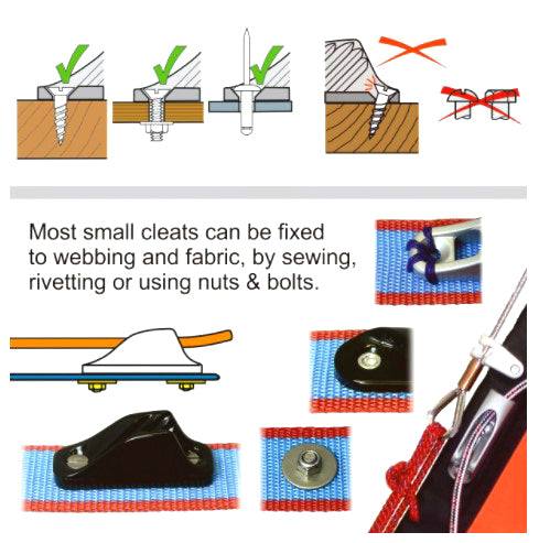 CLAMCLEAT CL275 Open Micros Klemme Aluminium eloxiert 1-4mm - Offene Seilklemme