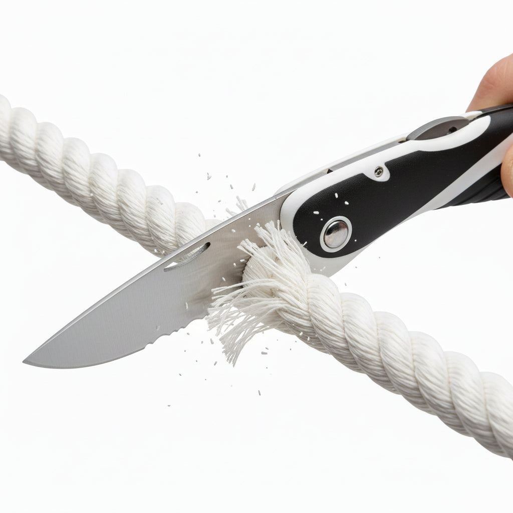 Wichard Seglermesser Aquaterra schwarz - Edelstahlklinge gezahnt 75 mm