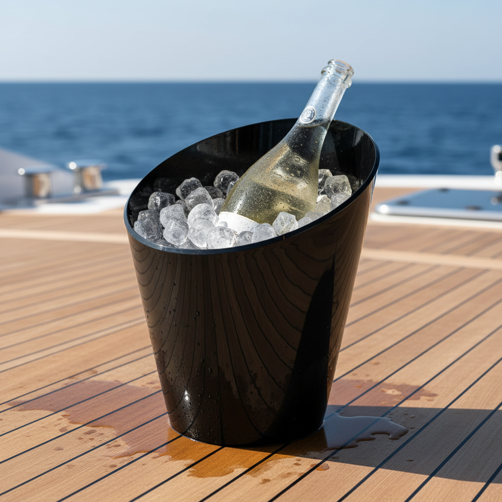 Sekt-Kübel schwarz Polycarbonat 230mm - Champagner-Kübel spülmaschinenfest MW1001S