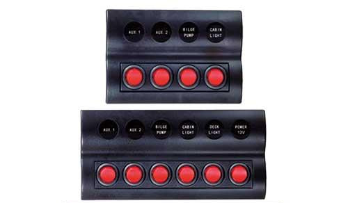 Sicherungspaneel mit LED-Beleuchtung - 4-fach & 6-fach schwarz Einbau