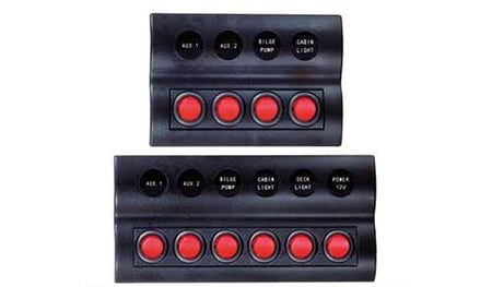 Sicherungspaneel mit LED-Beleuchtung - 4-fach & 6-fach schwarz Einbau