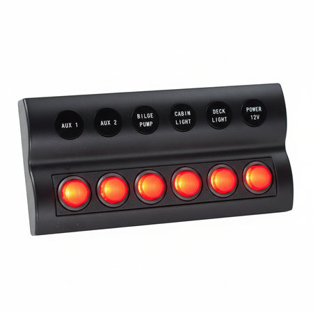 Sicherungspaneel mit LED-Beleuchtung - 4-fach & 6-fach schwarz Einbau