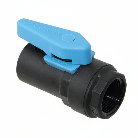 TRUDESIGN Kugelsperrventil Kompakt 3/4" Kunststoff schwarz mit blauem Hebel – Art.-Nr. TD91368
