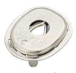 LIFT-THE-DOT® Oberteil - Planenknopf Messing vernickelt für Boot und LKW Normalhülse mit 5.2 mm langen Zapfen