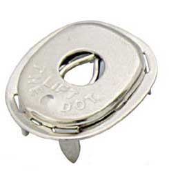 LIFT-THE-DOT® Oberteil - Planenknopf Messing vernickelt für Boot und LKW Hülse mit extra langen Zapfen für dickes Material