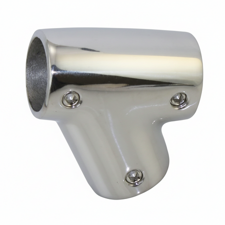 Relingsfuß T-Stück 60° Edelstahl 1.4401 - Rechts für Rohr 22mm/25mm