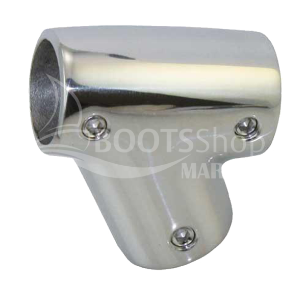 Relingsfuß T-Stück 60° Edelstahl 1.4401 - Rechts für Rohr 22mm/25mm