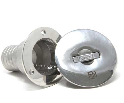 Tankeinfüllstutzen mit versenkbarem Griff Edelstahl A4-AISI 316 - Abfall/Waste