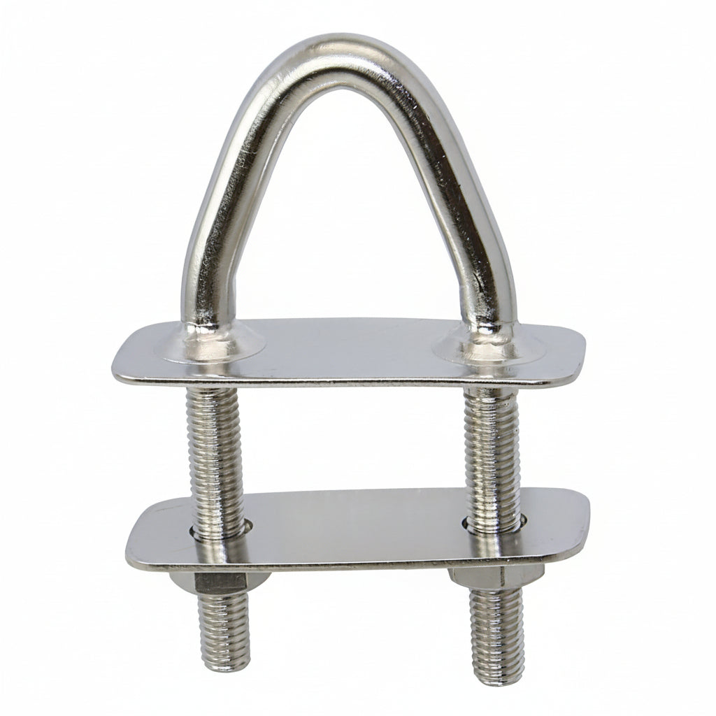 BLUEWAVE V-Bolzen aus Edelstahl 1.4401 mit verschweißter oberer Gegenplatte für maritime Befestigungen
