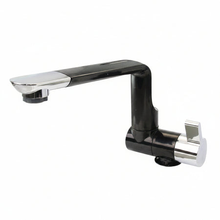 CAN Wasserhahn RB1490 klappbar drehbar verchromt Kaltwasser 12V Bootsarmatur schwarz