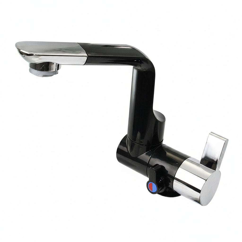 CAN Wasserhahn RB1493 klappbar drehbar verchromt Warm- und Kaltwasser 12V