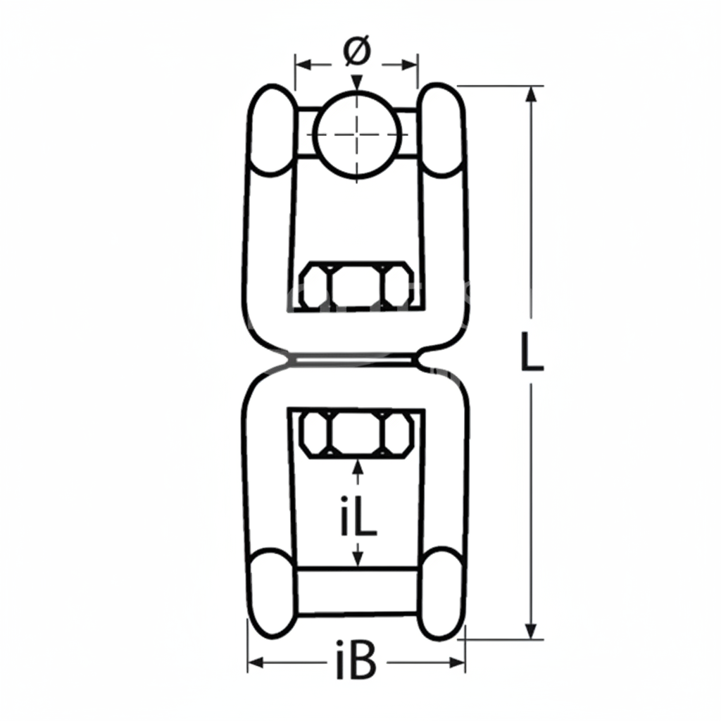 Wirbelschäkel Gabel-Gabel mit Innensechskant - Edelstahl A4-AISI 316