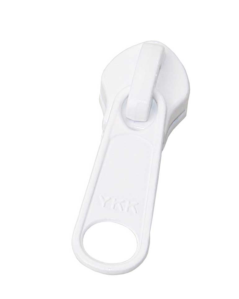 YKK Schieber für Reißverschlüsse - Zinklegierung lackiert Weiß und Schwarz Einfachschieber aus Zinklegierung lackiert Weiß