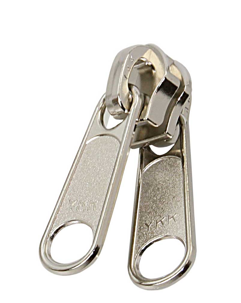 YKK Schieber und Endstücke für Reißverschlüsse - Zinklegierung vernickelt Doppelschieber Zinklegierung vernickelt