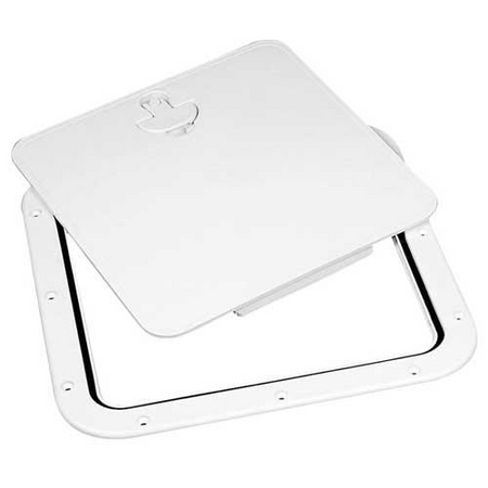 Inspektionsdeckel abnehmbar 380x380mm weiß mit Gummiring