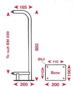 ECHOMAX Masthalterung für Radarreflektor EM230BR/MO