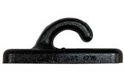 KUNSTSTOFFHAKEN STANDARD LÄNGS - Robuster Haken mit 2-Loch-Bohrung 40mm in Weiß/Schwarz Schwarz