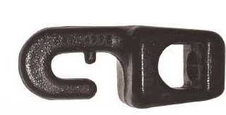 KLEINER HAKEN FÜR GUMMISCHNUR - Kompakter Kunststoffhaken für 6mm Gummischnur in Weiß/Schwarz Schwarz