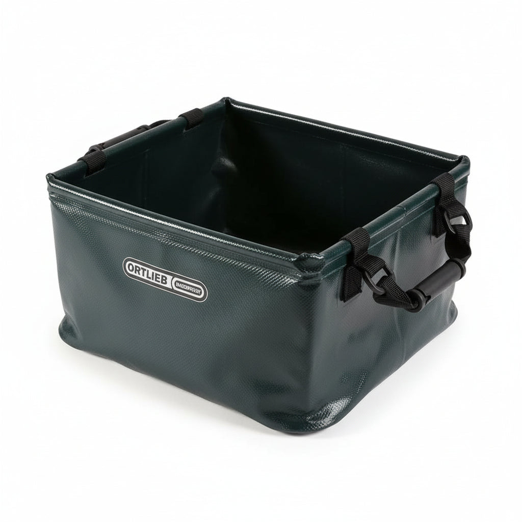 Ortlieb Faltwanne stabile Faltschüssel mit Tragegriffen aus Nylongurtband, PVC-beschichtetes Polyestergewebe, standfest und flach zusammenlegbar
