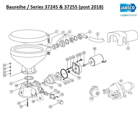 Jabsco 31331-0094 PAR-MAX 2.9 Wasserpumpe 11 LPM 24V für Toiletten 37245-58550