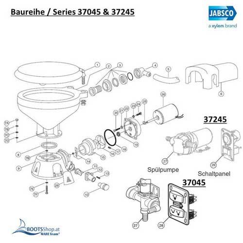 Jabsco 90197-0000 Wartungssatz für 37X45, 37X55 & 37X75
