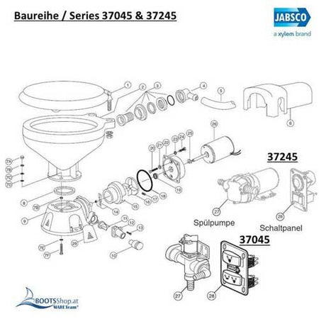 Jabsco 90197-0000 Wartungssatz für 37X45, 37X55 & 37X75