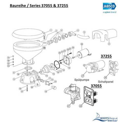 Jabsco 29097-1000 WC-Deckel für Kompakttoiletten