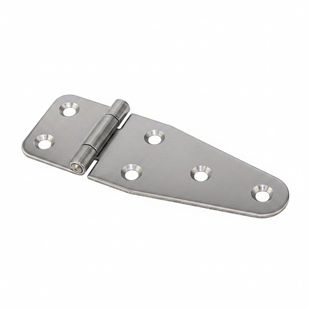 Edelstahl-Scharnier AV 10043080 - 80×30 mm, Edelstahl 1.4301 matt geschliffen, mit vernietetem Stift