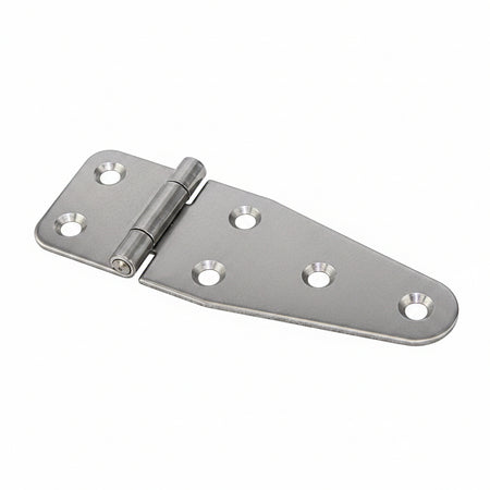 Edelstahl-Scharnier AV 10043080 - 80×30 mm, Edelstahl 1.4301 matt geschliffen, mit vernietetem Stift