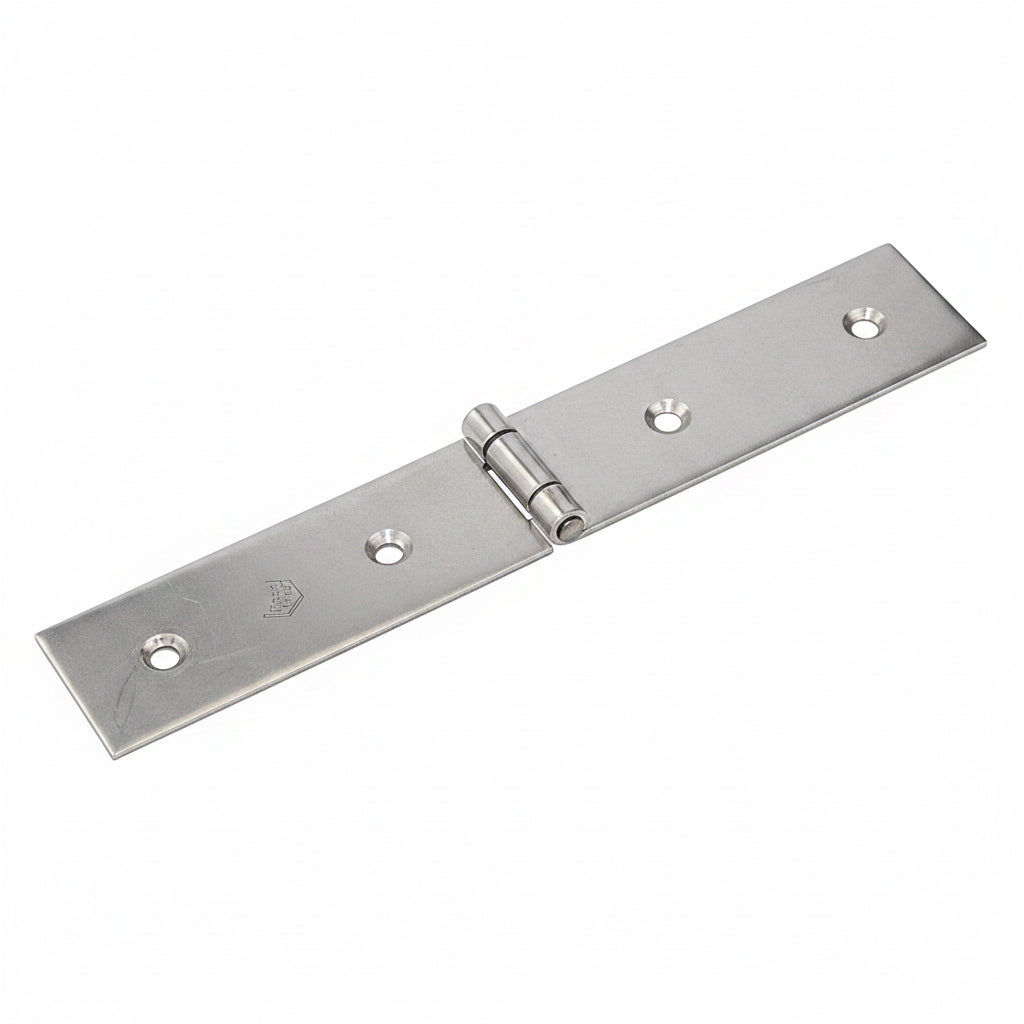 Edelstahl-Scharnier AV 10096200 - 100×100 mm, Edelstahl 1.4301 matt geschliffen, mit vernietetem Stift