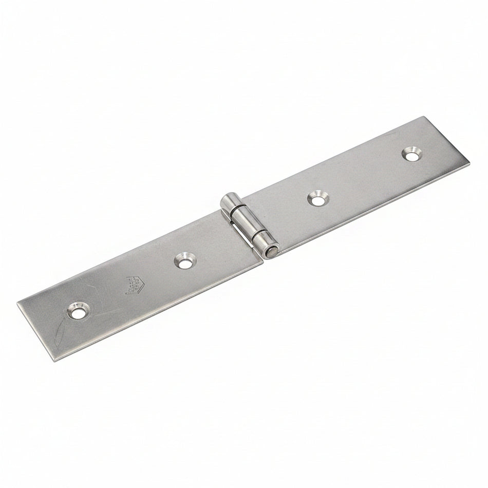 Edelstahl-Scharnier AV 10096200 - 100×100 mm, Edelstahl 1.4301 matt geschliffen, mit vernietetem Stift