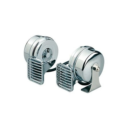 MARCO Mini-Kompakthorn Verchromt 12 V – 114 dB – Einfach/Doppelt – 410/490 Hz