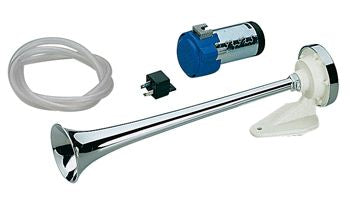 MARCO Signalhorn mit Kompressor 12 V – 114 dB – Kunststoff/Chrom – 390 mm – 326 Hz