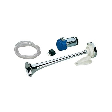 MARCO Signalhorn mit Kompressor 12 V – 114 dB – Kunststoff/Chrom – 390 mm – 326 Hz