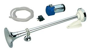 MARCO Signalhorn mit Kompressor 12 V – 117 dB – Chrom – 500 mm – 326 Hz