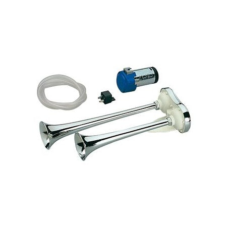 MARCO Doppelhorn Kompressor 12V 111dB Kunststoff verchromt 390mm