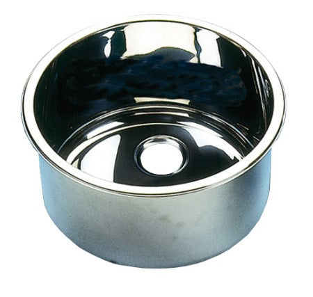 BARKA Waschbecken rund zylindrisch Edelstahl poliert - Serie 11