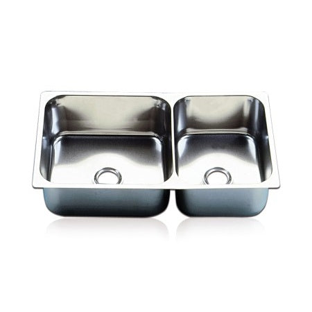 BARKA Doppelspülbecken Edelstahl poliert 555x300x200mm Rand A