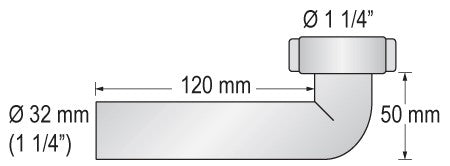 BARKA Waschbecken-Auslass Zubehör 1 1/4" und 1 1/2" Kunststoff 1 1 4" 90° Winkel