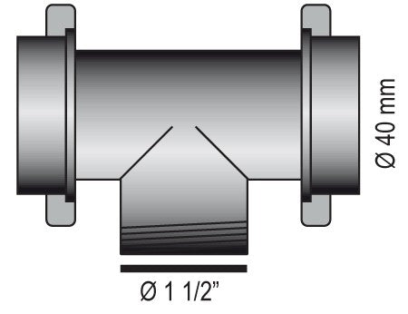 BARKA Waschbecken-Auslass Zubehör 1 1/4" und 1 1/2" Kunststoff 1 1 2" T-Stück