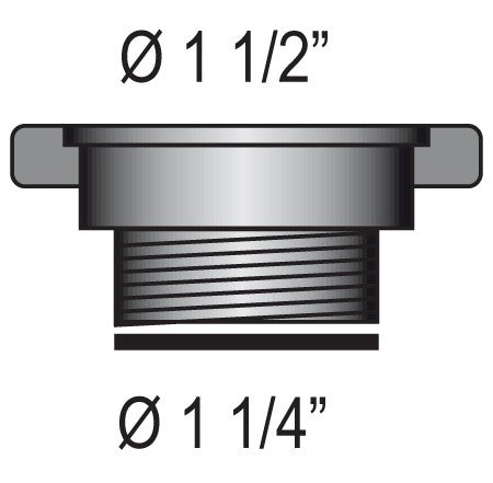 BARKA Waschbecken-Auslass Zubehör 1 1/4" und 1 1/2" Kunststoff 1 1 4" Reduzierstück von 1 ½" auf 1 ¼"