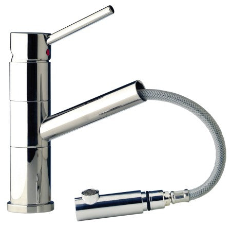 BARKA Einhebel-Mischbatterie schwenkbar verchromt 1/2" Gewinde mit Schlauch